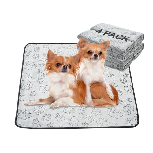 Qeils Reusable Puppy Pads, 4 Pack Washable Pee Pads for Dogs, Non Slip Wee Wee pad, Absorbent and Leakproof Training Mats for Potty, Crate, Playpen, Bed, Sofa, 30"x 34" - size: 30x34(pack of 4)