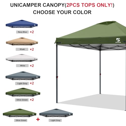 10x10 Pop Up Canopy Replacement Top Cover with Air Vent for Straight Leg Canopy Tent, Waterproof for Outdoor Garden Patio Camping Sun Shade(Frame NOT INCUDE) (Military Green) - color: Military Green-2PCS
