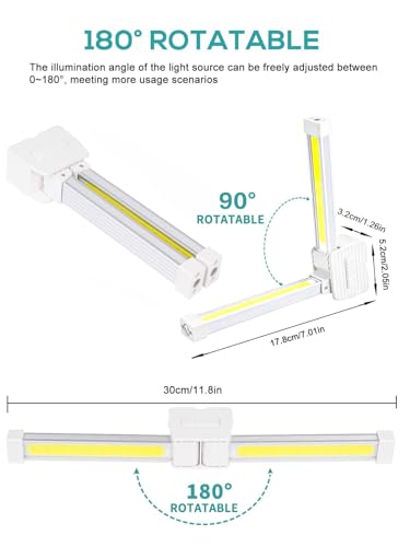 Gym Lamp, Gym Lighting for Posing, Magnetic Photography Light, Gift for Women/Men, 180° Rotate Foldable with Hang Hook Camping Lamp, USB LED Handheld Flashlight-White - color: White