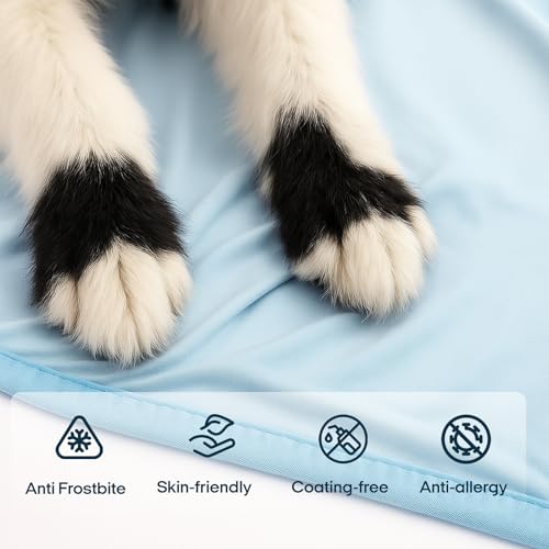 Zonli Premium Cooling Blanket for Dogs-Lightweight Fluffy Pet Throw & Bed Cover,Cooling Mat for Dogs,Cats&Puppies - Breathable,Durable Summer Blanket-Oversized 39"×55" Pet Pad, Machine Washable (Blue) - color: Blue