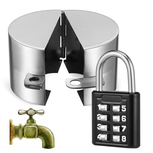 Abaodam Outdoor Hose Bib Lock with Coded Padlock Weather Resistant Faucet Lock Cover for Garden and Home Easy Installation 2.95X2.95X2.16In Water Spigot Protector Secure Outdoor Faucet