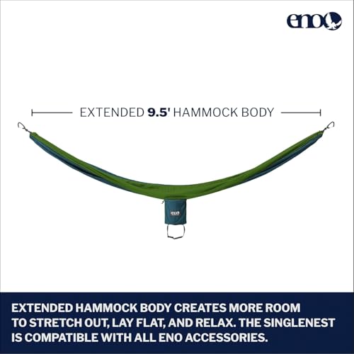 ENO, Eagles Nest Outfitters SingleNest Lightweight Camping Hammock - color: Marine Cedar