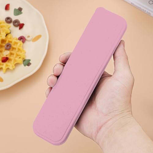 Reusable 3-in-1 Camping Utensil Set with Storage Case - Portable Travel Cutlery for Outdoor, Picnic, and Everyday Use - color: Pink