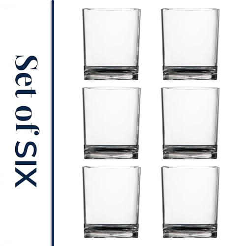 US Acrylic Classic Clear Plastic Reusable Drinking Glasses (Set of 6) 12oz Rocks Cups | BPA-Free Tumblers, Made in USA | Top-Rack Dishwasher Safe - color: Clear, size: Rocks Tumblers