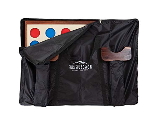 Monoprice Giant Four-in-a-Row - for Tailgating, Bbqs, Camping, Outdoor Events, and Much More - Pure Outdoor Collection, Wood, 34 x 26 x 4.25 inches