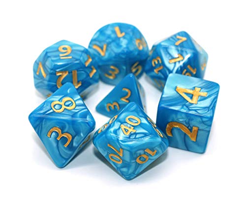 Dice- DND Dice 25mm Blue RPG Dice for Dungeons and Dragons D&D Pathfinder MTG Role Playing Dice Giant Polyhedral Dice with Dice Bag - color: Blue