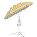 AMMSUN Shade Umbrella, Premium Portable Umbrella with Stand, 6.5ft Lightweight Free Standing Canopy for Sporting Games, Adjustable Instant Sun Protection and Easy to Carry, Stripe Yellow - color: Stripe Yellow