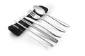 Reusable Travel Utensils with Case | Fork and Spoon Set with Knife, Chopsticks and Optional Reusable Straw– Office, Travel, or Camping Accessories| Lightweight Sturdy Reusable Utensils - color: 6pc Set - Black