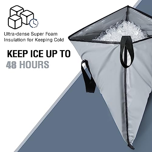 Buffalo Gear Insulated Fish Cooler Bag Portable Fish Kill Bag Keep Ice-cold More Than 48 Hours - color: Grey, size: 40x18in