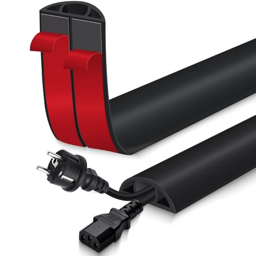 Floor Cord Cover for Wires on Floor Self Adhesive Cord Hider Floor Cable Management Wire Covers for Cords Protector Prevent Cable Trips Cord Cavity W 0.47" x H 0.27", Black, 3.3Ft - color: Black, size: 1.18 In x 3.3 Ft