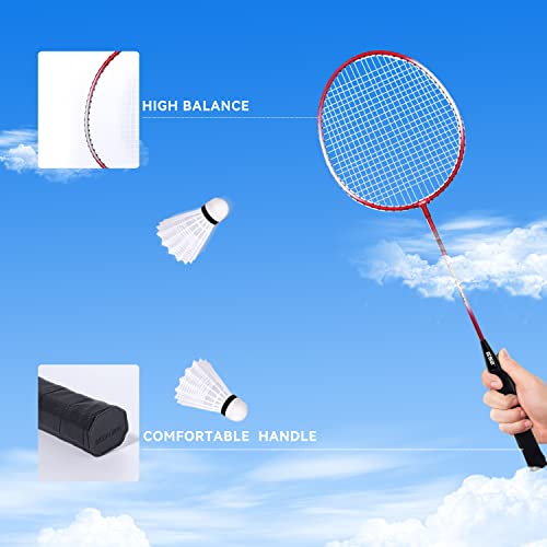 GSE Games & Sports Expert Outdoor Yard Sports Net Game Set for Backyards, Parks, Beach, Lawn. Volleyball Set, Badminton Set OR Volleyball & Badminton Combo Set Available - style: Deluxe Badminton Set