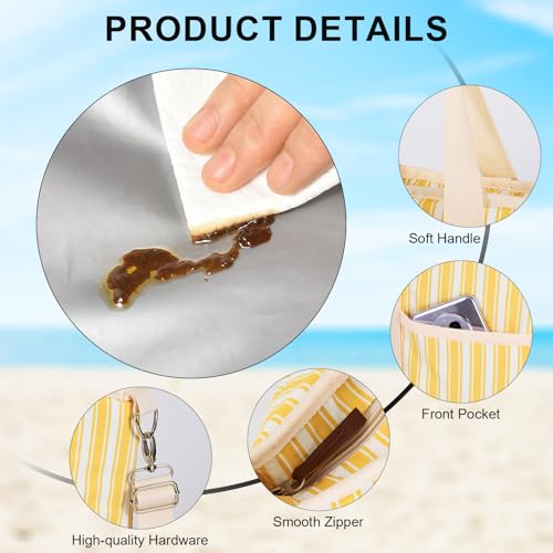 Nanxson 9L/15L/29L Extra Large Insulated Lunch Bag for Women Adult Reusable Leakproof Picnic Lunch Box Freezable Cooler Tote Bag (29L,B-Yellow Stripe) - color: B-Yellow Stripe, size: 29L