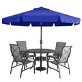 MASTERCANOPY Valance Patio Umbrella for Outdoor Table Market -8 Ribs (9ft, Blue)