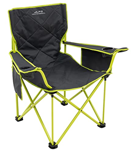 ALPS Mountaineering King Kong Camping Chairs for Adults with Mesh Cup Holders and Pockets, Built Durable and Reliable with Compact Foldable Steel Frame - color: Charcoal/Citrus - New