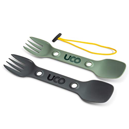UCO Utility Spork 3-in-1 Combo Spoon-Fork-Knife Utensil - color: Green/Charcoal