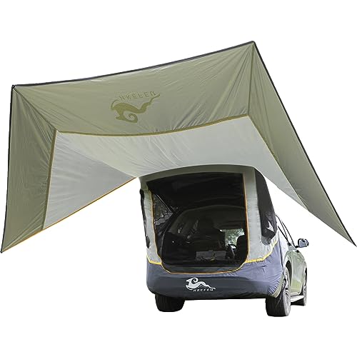 SUV Tent Car Awning, UPF 50++ with Portable Waterproof Storage Bag, Tear-Resistant, Large Space, Good Vision, Smooth Ventilation, Suitable for Outdoor Beach Camping Auto Canopy Shade… - color: Army Blue