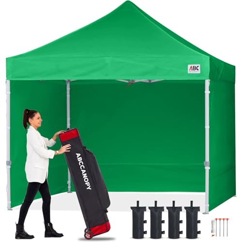 ABCCANOPY Easy Pop Up Canopy Tent with Sidewalls 10x10 Commercial -Series - color: kelly green, size: 10X10