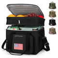 Maelstrom Lunch Box, 23L Insulated Lunch Bag, Expandable Double Deck Cooler Bag, Lightweight Leakproof Tote Bag With Side Tissue Pocket, Suit For Men and Women (F Black with DIY Hook-and-Loop) - color: F Black with DIY Hook-and-Loop