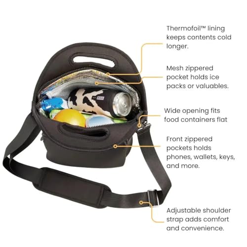 Sok It LunchTote Zippered Bag Insulated Neoprene Caddy (Born to Fly, X-Large 6.5 Quart Lunch Tote) - color: Born to Fly, size: X-Large 6.5 Quart Lunch Tote