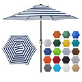 Blissun 7.5 ft Patio Umbrella, Yard Umbrella, Outdoor Market Umbrella with Push Button Tilt Crank (Blue&White) - color: Blue & White stripe