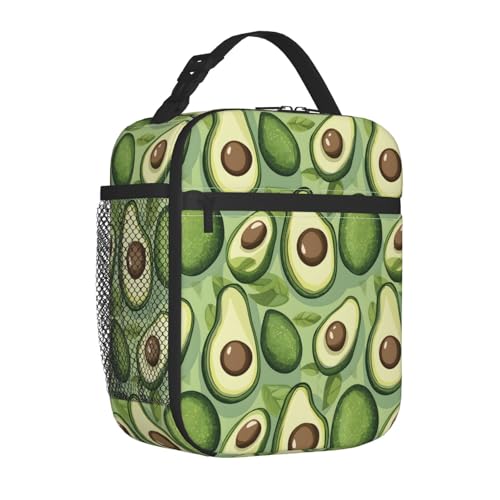Avocado Lunch Box Insulated Lunch Bag for kids Girls Boys Women,Reusable Lunch Box Containers for Women Men,Durable Cooler Tote Bag Lunchbox for Office/School/Picnic - color: Avocado02