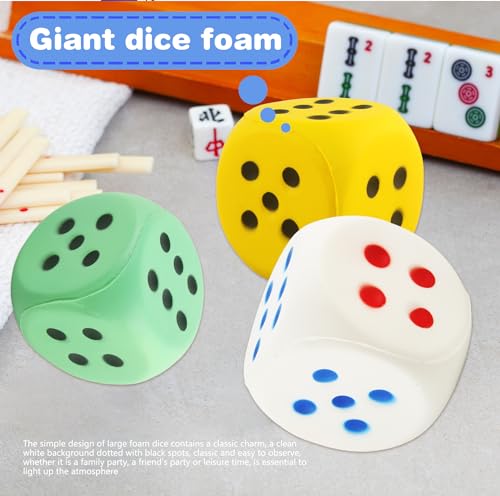 4 Pcs Jumbo Foam Dice Set 4 Inch Large Rounded Edge Playing Dice for Classroom Games Party Activities Kids Learning Math Indoor Outdoor Play (Color Style 4) - color: Color Style 4