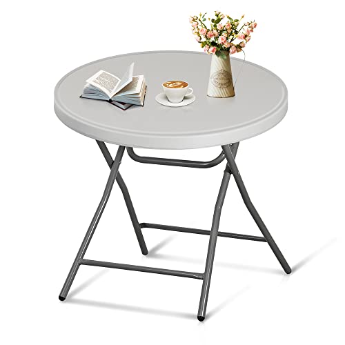 ZenStyle Folding Table, Indoor Outdoor Portable Plastic Dining Card Table Utility Bar Table for Camping Dining Wedding Event Party, White (Round, 32"x32") - size: 32"x32"