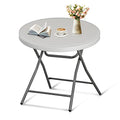 ZenStyle Folding Table, Indoor Outdoor Portable Plastic Dining Card Table Utility Bar Table for Camping Dining Wedding Event Party, White (Round, 32"x32") - size: 32"x32"