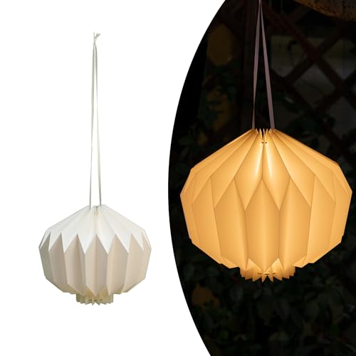 Battery Operated Outdoor Paper Lantern — Waterproof Hanging Decorative Light with Remote Timer, Foldable Pendant Paper Lantern for Patio Garden Backyard, Porch Decor - style: Lantern-1pc