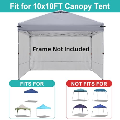Canopy Sidewalls for 10x10,10x20 Pop up Canopy Party Tent, UV Protection and Waterproof for Outdoor Event Tents, Vendor Booths, for Backyard, Patio, Camping (3 Sidewalls, Frame Not Included, Grey)
