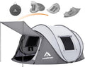 4 Person Easy Pop Up Tent Waterproof Automatic Setup 2 Doors-Instant Family Tents for Camping Hiking & Traveling - color: White & Grey