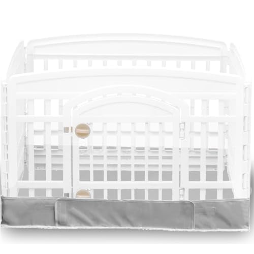 Dog Playpen Bottom Pad Fits for 36 Inch 4 Panels Exercise Pet Playpen, Dog Crate Pad Puppy, Hoop and Loop Design (Note: Playpen Not Included). -Grey - color: Grey