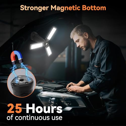 Rechargeable Camping Light with Stand 7 ft Max Height, 15000mAh Portable Cordless LED Work Light, 5500 Lumen 6500/4500/3500K Dimmable Emergency Flashlight with Detachable Tripod, Black - color: Black