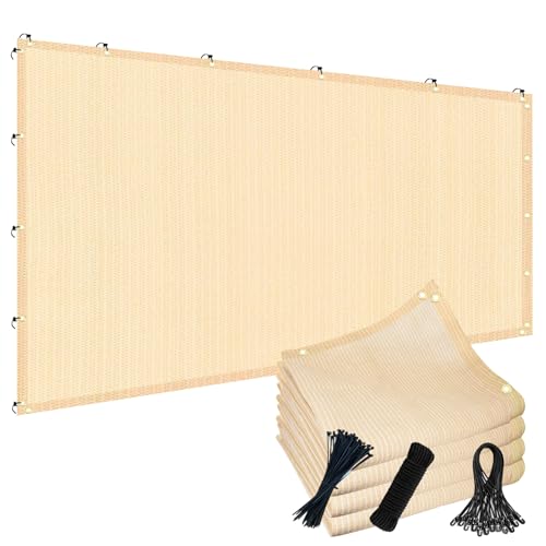 90% 6x20ft Sun Shade Cloth for Outdoor Deck Backyard Patio Garden Pergola Cover Canopy Beige - size: 90% 6x20ft