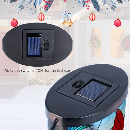 MUMTOP Hanging Solar Lanterns Outdoor Waterproof, Christmas Lantern Cardinal Solar Lights Outdoor Decorative Solar Lanterns Tabletop Lamp for Patio Garden Yard Christmas Decor - style: Christmas