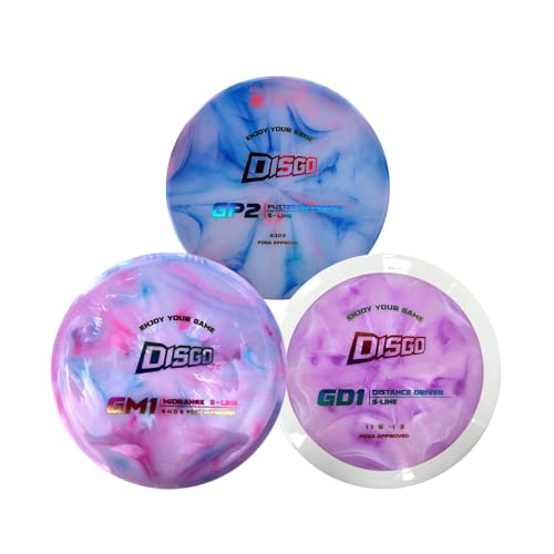 DISGO Disc Golf Starter Set (3 Pack) PDGA Approved, Beginner Disc Golf Set Includes Putter, Mid-Range & Driver Discs, 170-175g Regulation Weight, Great Outdoor Sports Gift for Family and Adult
