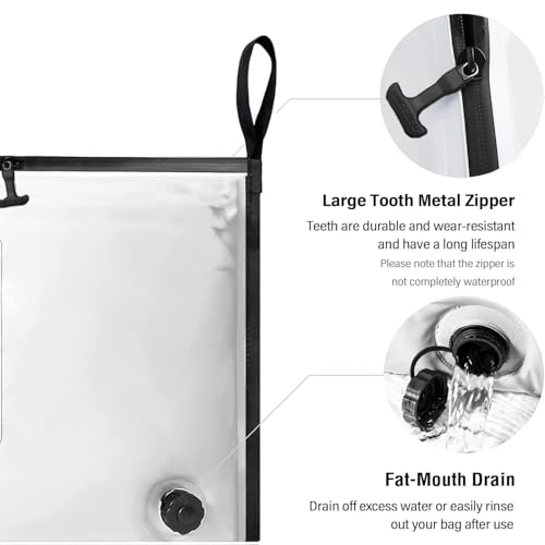 Buffalo Gear Insulated Fish Cooler Bag Portable Fish Kill Bag Keep Ice-cold More Than 48 Hours - color: White, size: 40x18in