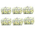 Set of 6 Foldable Insulated Picnic Bags, 14L Large Capacity Cooler Bag with Zippered Top, Reusable Thermal Beach Basket for Outdoor Travel Groceries (Green Leaves) - color: Green Leaves