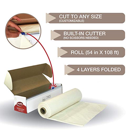 Neatiffy Disposable Plastic Table Cloth Roll | 54 in x 108 Ft Waterproof Tablecloth | Table Cover for Rectangle, Square, Round Oval Tables | Picnic, Party, Banquet, Birthdays, Weddings - Ivory - color: Ivory