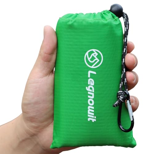 Outdoor Pocket Blanket, 55"x39" Waterproof Foldable Compact Small Pincic Blanket, Ultralight Tarp for Camping, Festival, Beach, Hiking, Backpacking, Travel and More, Stakes Included - color: Lime Green, size: 55"*39"