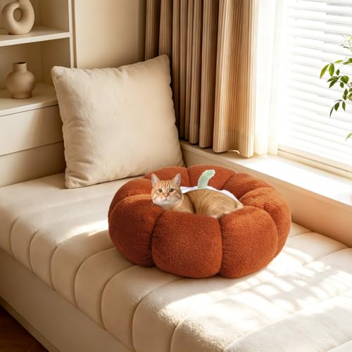 24 Inch Pumpkin Floor Cushion – Large Plush Round Pillow Seat for Living Room, Meditation, Reading & Relaxation – Versatile Seating, Back Support & Pet Bed - Cozy Aesthetic Home Deco