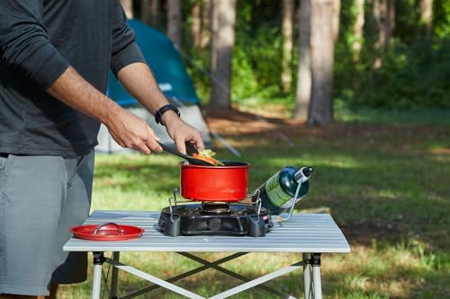 Coleman PowerPack 7,500 BTU Propane Camping Stove, Portable Adjustable Burner with Precise Temperature Control Fits 12-Inch Pan, Great for Camping, Hunting, Backpacking, Tailgating, & More