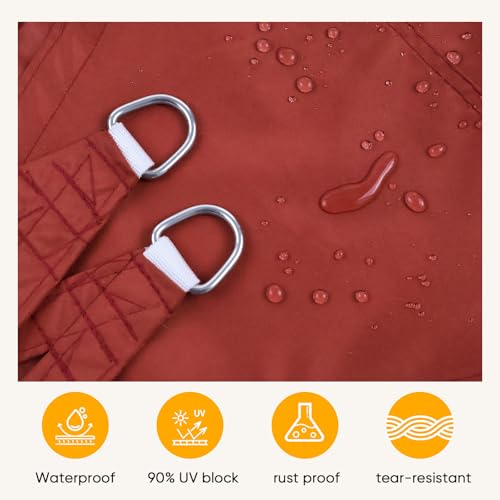 Shade&Beyond Waterproof Sun Shade Sail, UV Block Sun Shades Outdoor, Shade Canopy for Garden Patio Backyard Lawn Deck, Rust Red,8'X10' Rectangular - color: Rust Red, size: 0 8' X 1 0', style: Rectangle