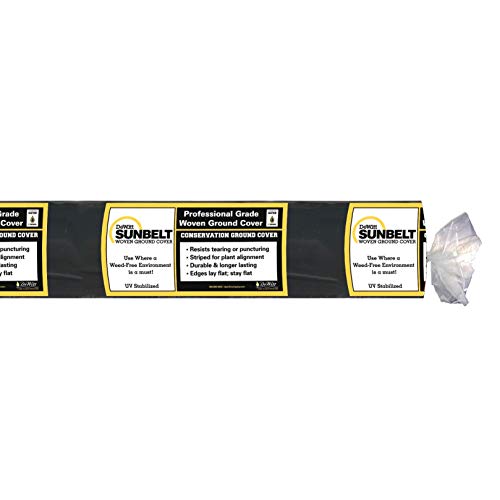 Dewitt 4-Pack Sunbelt Weed Barrier Fabric 3.2 oz, 6 x 300 Feet – Heavy-Duty Ground Cover Mat for Greenhouse Floors, Garden Rows, Raised Beds, Yard Gardening, and Outdoor Landscape Protection - size: 4 Pack, style: 6' x 300'