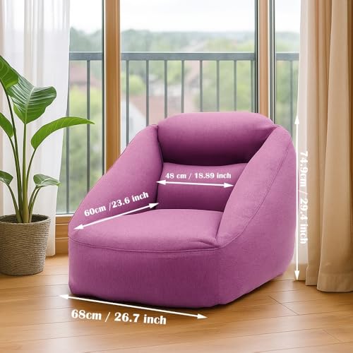 Inflatable Sofa Chair Portable Air Couch Camping Lounger with Air Pump for Home Outdoor Camping Travel (Purple) - color: Purple