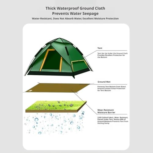 Ultralight Tent Footprint Waterproof Camping Tarp, 210D Portable Ground Sheet Mat with Carry Bag, Multi-Use Picnic Beach Blanket for Camping Backpacking Hiking (Green) - color: Green