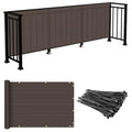 E&K Sunrise 3' x 25' Balcony Privacy Fence Screen Cover with Zip Ties Outdoor Screen Fence UV Protection for Deck Patio Backyard Apartment Pool Porch (Brown)
