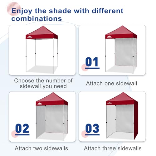 EAGLE PEAK Canopy Sidewall for 5x5 Pop Up Canopy Frame, Single Side Wall Panel Only (Fits 5x5 Straight Leg Frame, Canopy Top or Frame NOT Included), Burgundy - color: Burgundy