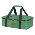 Insulated Casserole Carrier - Insulated Thermal Carry Bag for Hot or Cold Food, 9"X13" Casserole/Baking Dish Carrier for Travel/Party, Durable Nylon, Green, Single Layer with Zip Pockets - color: Green - 1