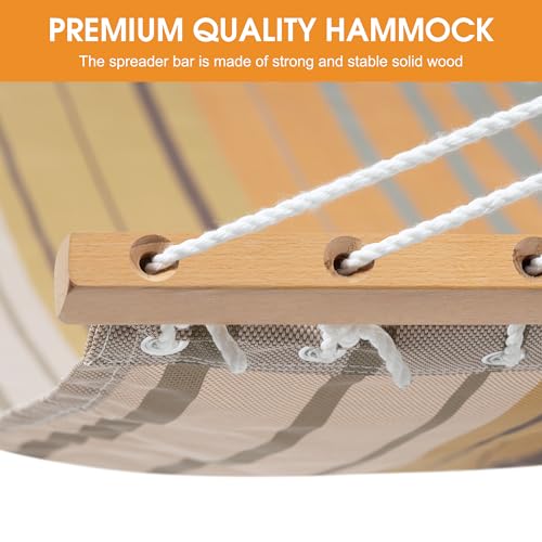 Lazy Daze Hammocks Quick Dry Hammock with Spreader Bar Textliene Fabric Double 2 Person Hammock with Chains Outdoor Patio Poolside Backyard Beach 450 lbs Capacity, Coffee Stripes - color: Coffee Stripes